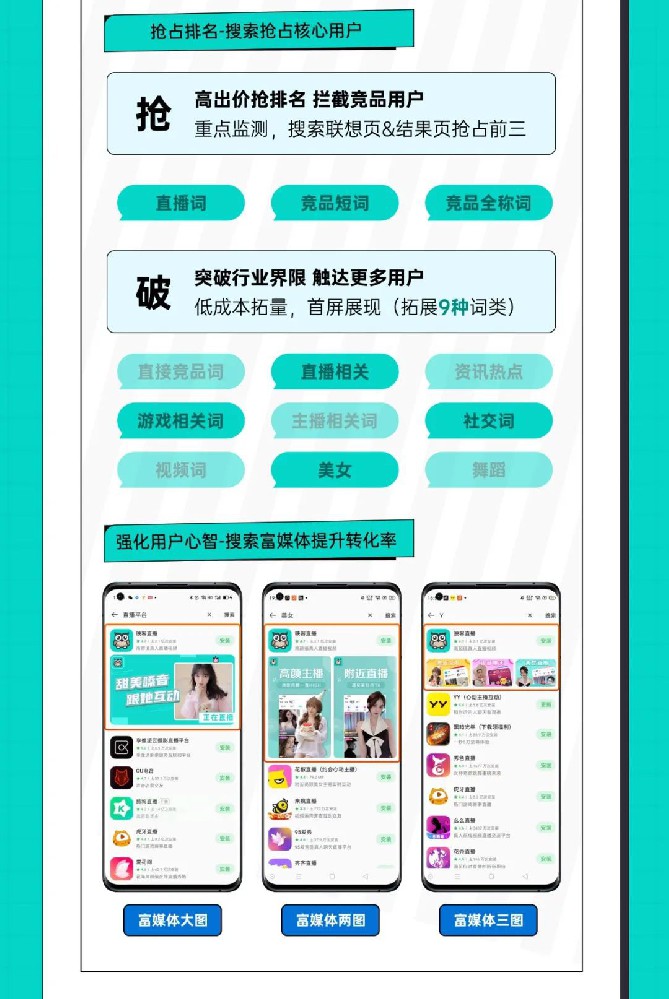 降本提量:持續強化映客自身優勢,搶占用戶心智,快速提升用戶量級,降低注冊成本。 降本提量:持續強化映客自身優勢,搶占用戶心智,快速提升用戶量級,降低注冊成本。