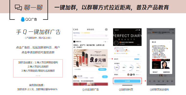 一鍵加群，以群聊方式拉近距離，普及產品教育