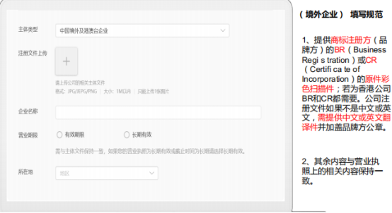 境外企業填寫規范