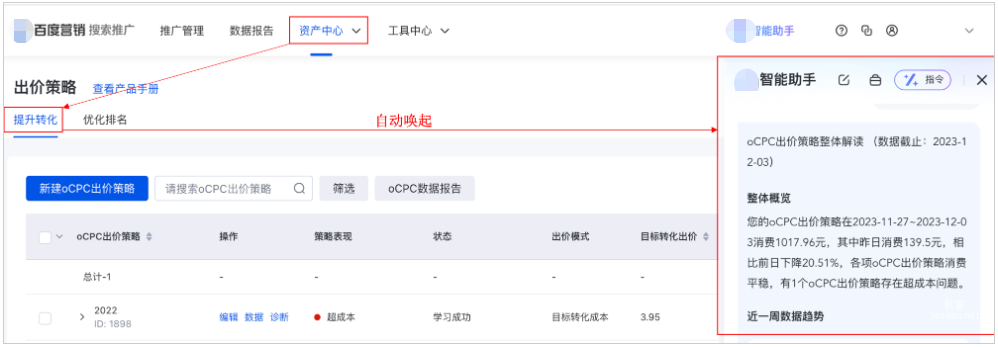 整體出價(jià)策略數(shù)據(jù)診斷入口