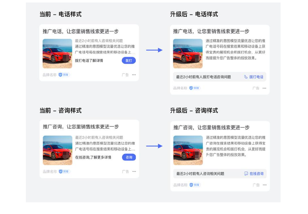 搜索推廣電話&咨詢創(chuàng)意樣式升級(jí)|百度廣告