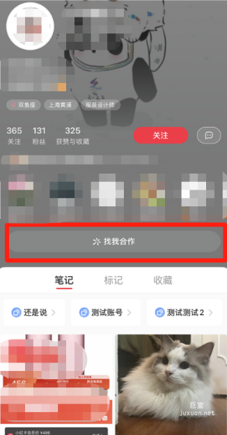 小紅書廣告進入博主蒲公英個人主頁