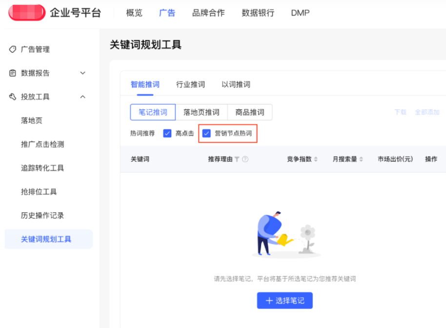 小紅書廣告筆記推詞